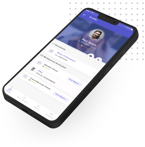 Azuro app showing tenant background verification details
