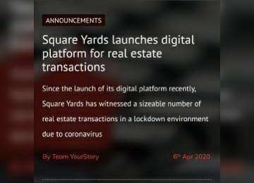 Square Yards launches Digital Real Estate Platform amid Lockdown