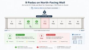 9 padas on north facing wall