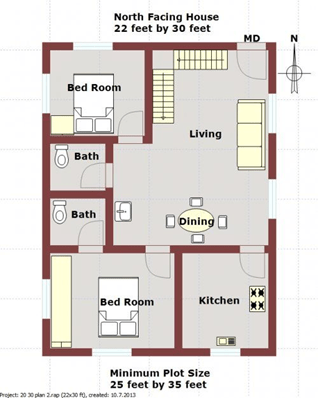 West Facing 2bhk House Plans As Per