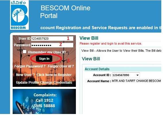 Bescom Online Services