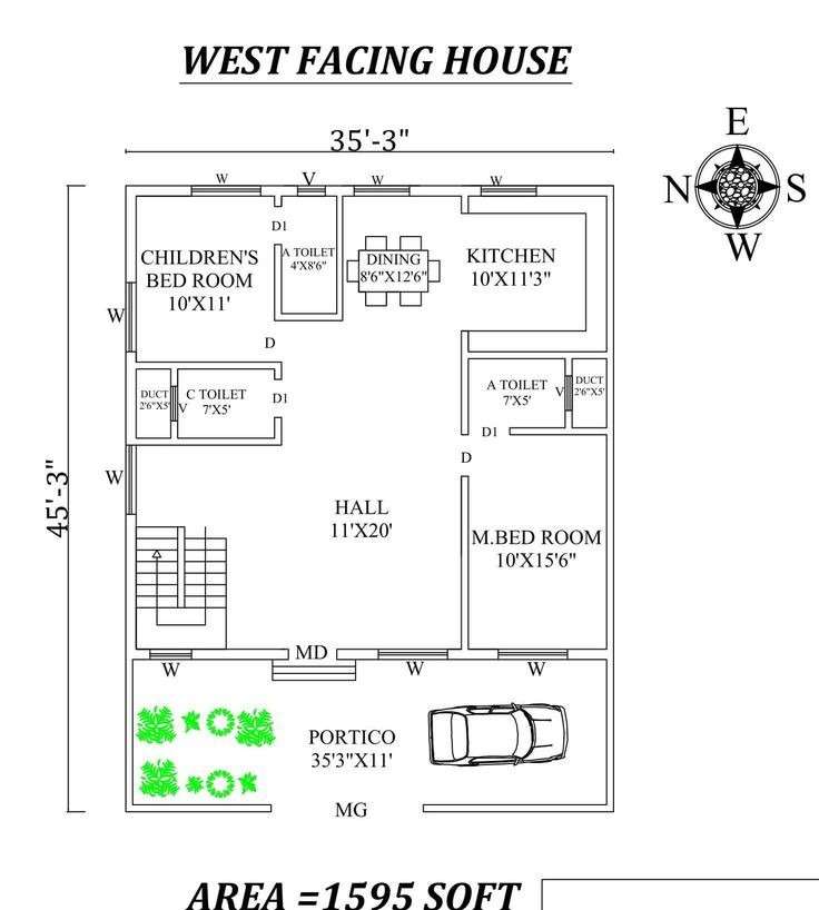 West Facing 2 Bedroom House Plans As Per Vastu | Homeminimalisite.com