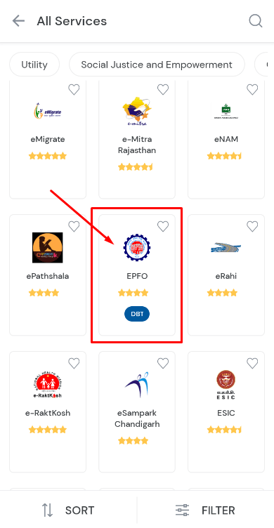 Link EPF with Aadhaar help of UMANG App Step 1