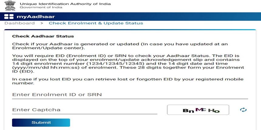 Check Aadhaar Status