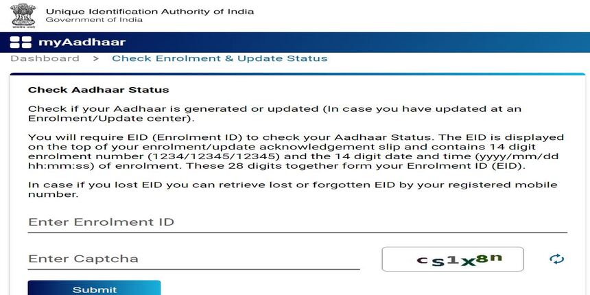 aadhar enrol status