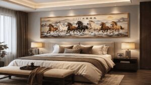 7 horse painitng in bedroom