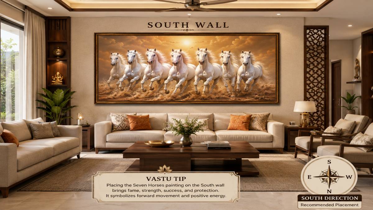 7 horse painting vastu direction in living room
