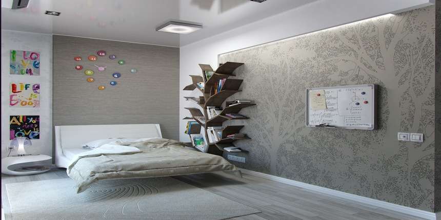 LED Lighted Design for Bedroom Wall