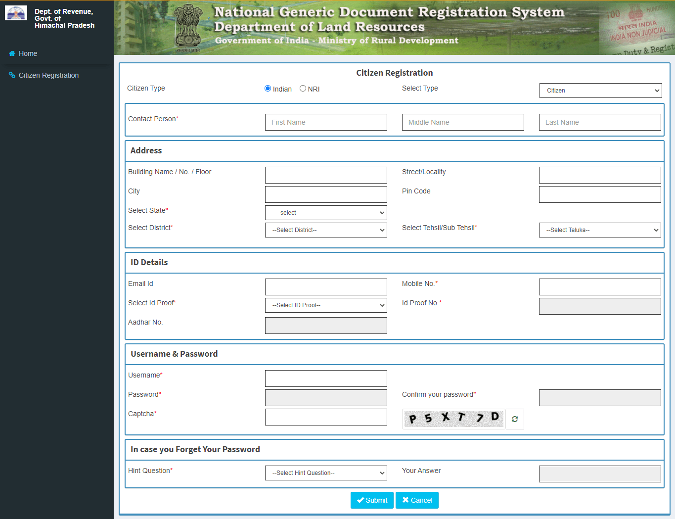 citizen-registration-form-ngdrs-himachal-pradesh