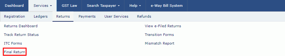 File GSTR-10 on GST Portal Step 3