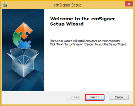 install emSigner step 2