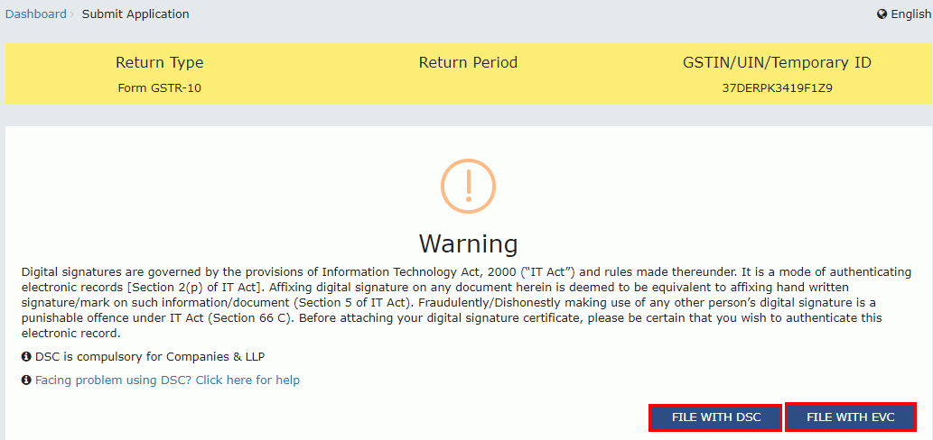 Step4 Filing Form GSTR 10 1