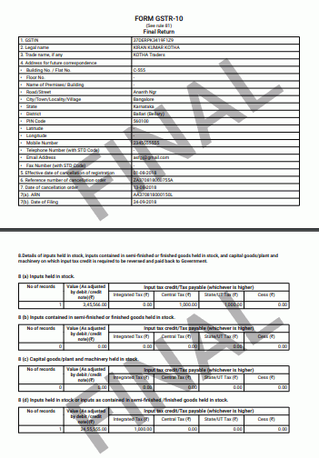 Step6 Filing Form GSTR 10 1