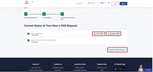 Track the instant PAN Card status Step 6