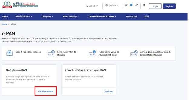 Instant PAN Card Application Process Step 3