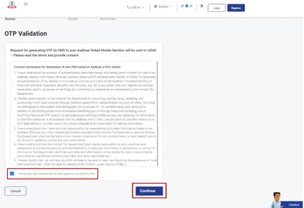 Instant PAN Card Application Process Step 6