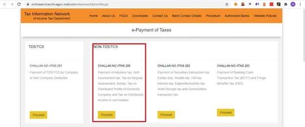 How to Pay Tax Online Step 2