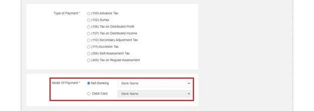 How to Pay Tax Online Step 4