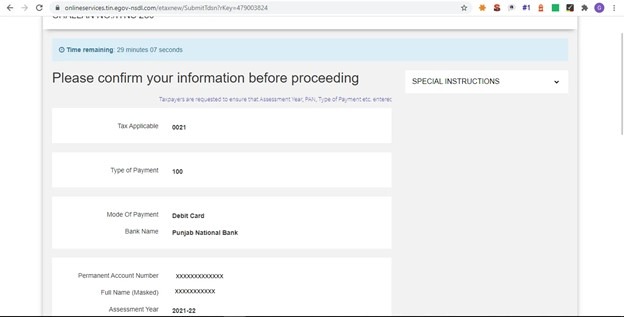 How to Pay Tax Online Step 6