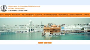 Punjab Revenue Department's online registration portal.