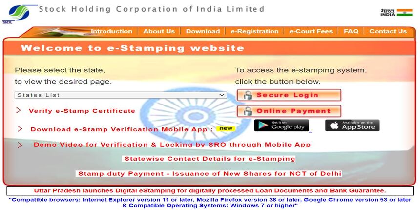 E-stamping portal