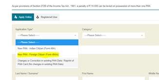 Fill Form 49AA on NSDL Step 3.1