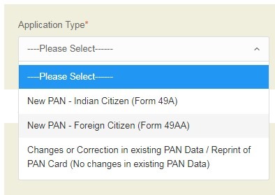 Online NSDL PAN Application Process Step 2