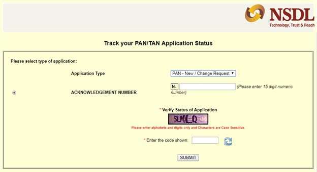 Track your NSDL PAN Status