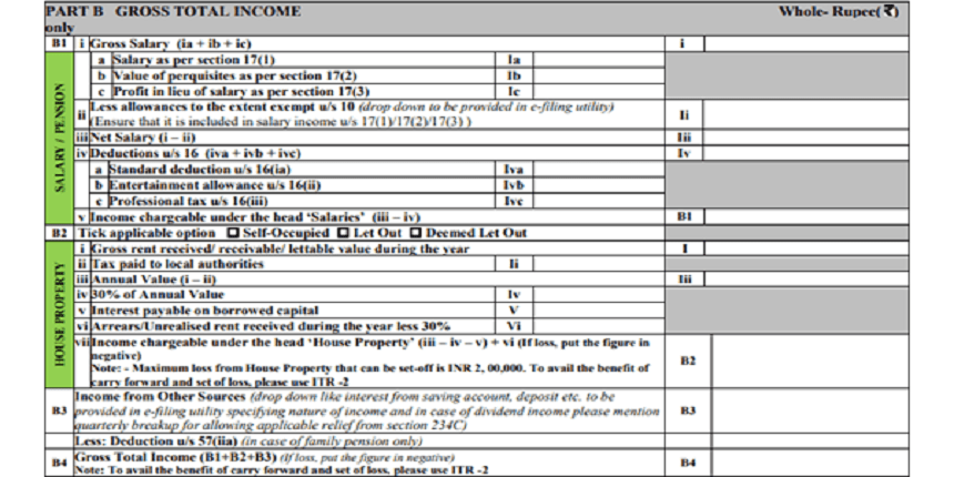 ITR 1 Part B