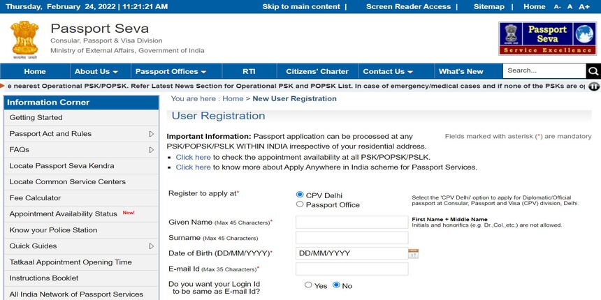 passport new registration