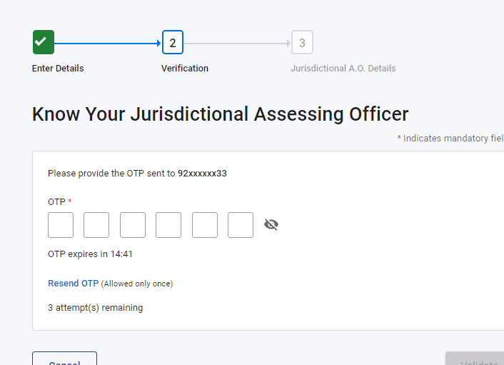 Jurisdictional AO Officer for PAN Step 3