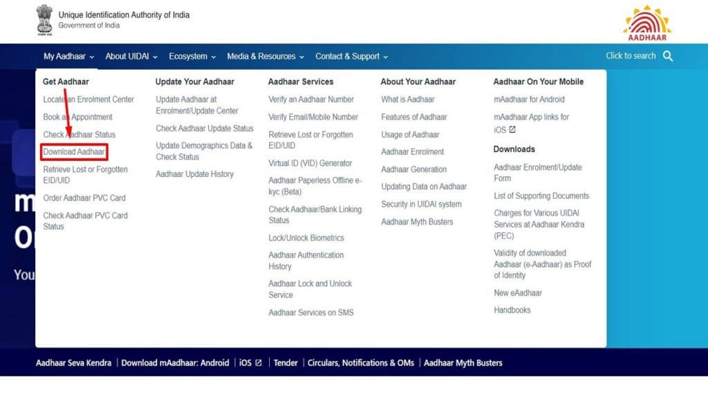 aadhar card download uidai