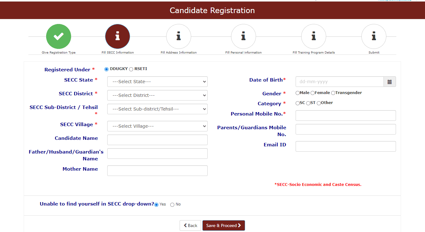 candidate registration form ddugky