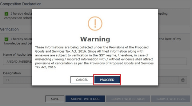 GST Portal Warning
