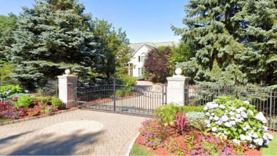 Green Grand Entrance of Rock’s NJ House