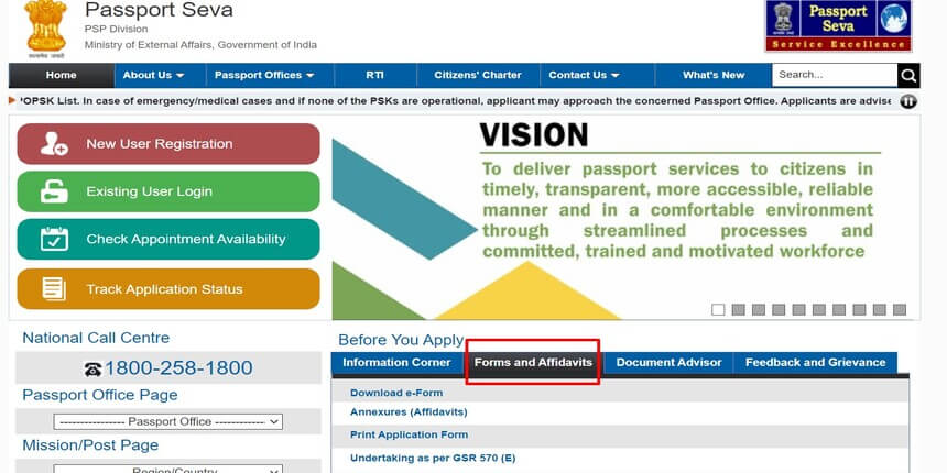 passport Forms and Affidavits