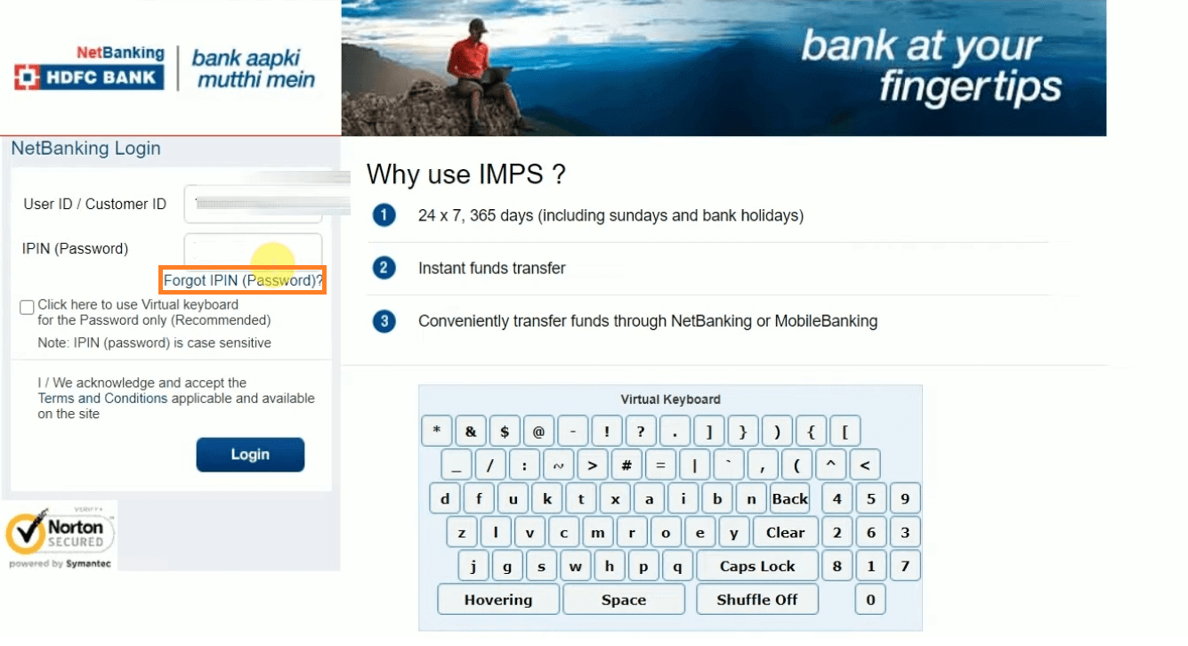 HDFC-Netbanking-Login-Password-Reset