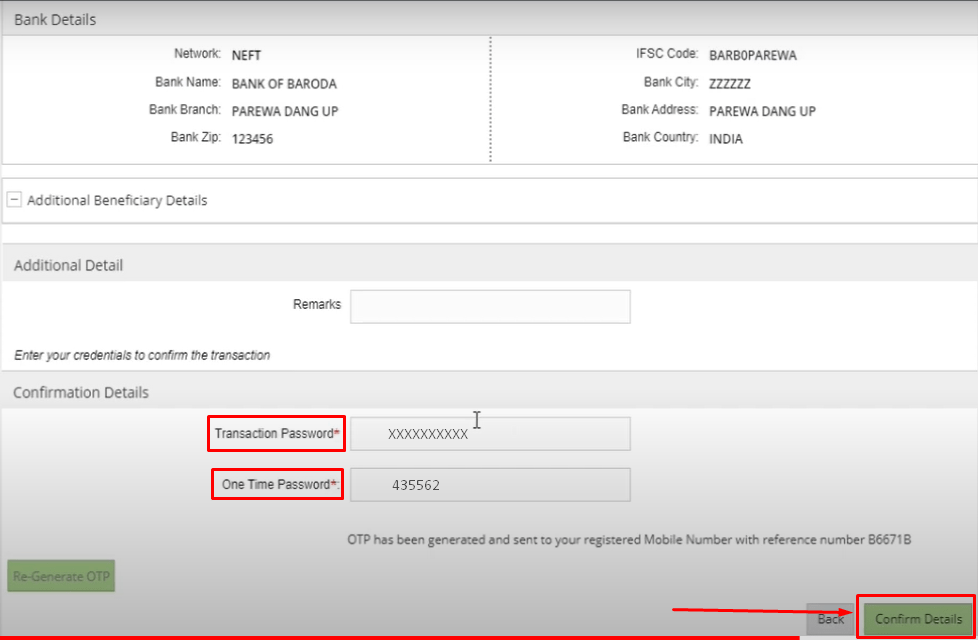 UBI Net Banking Step3