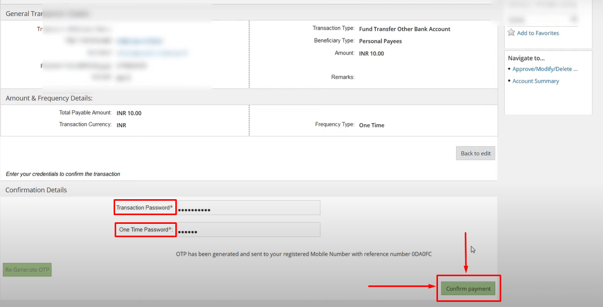 UBI Net Banking Step6