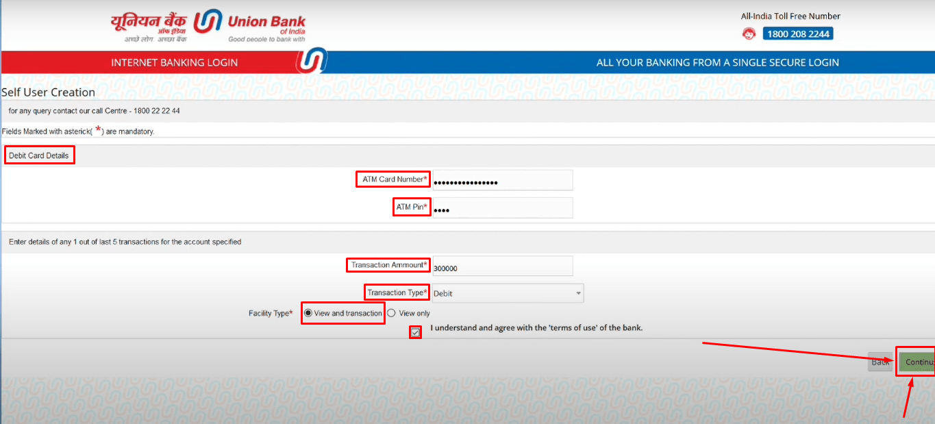 Union Bank of India Net Banking Step5