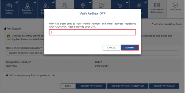 aadhar number in gst act