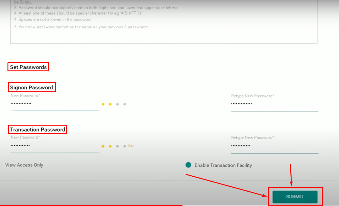 IDBI Netbanking Registration Step 3