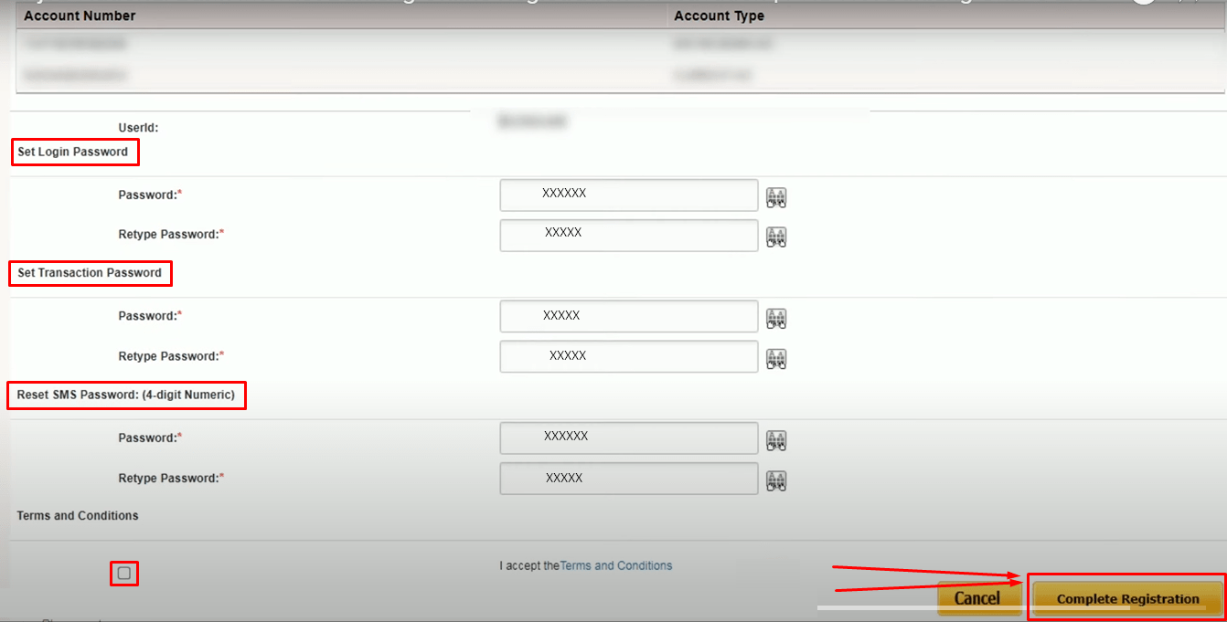 PNB Netbanking Registration Step5