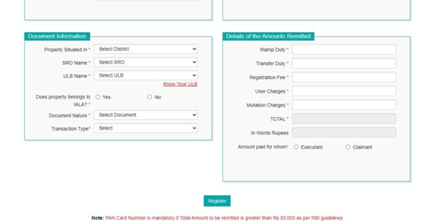 stamp duty hyderabad documet