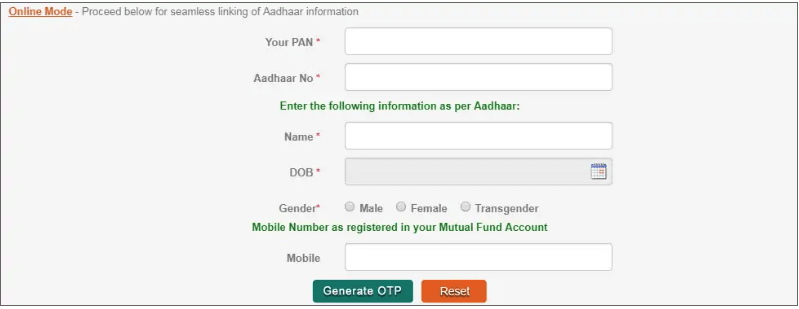 Link aadhaar to m funds