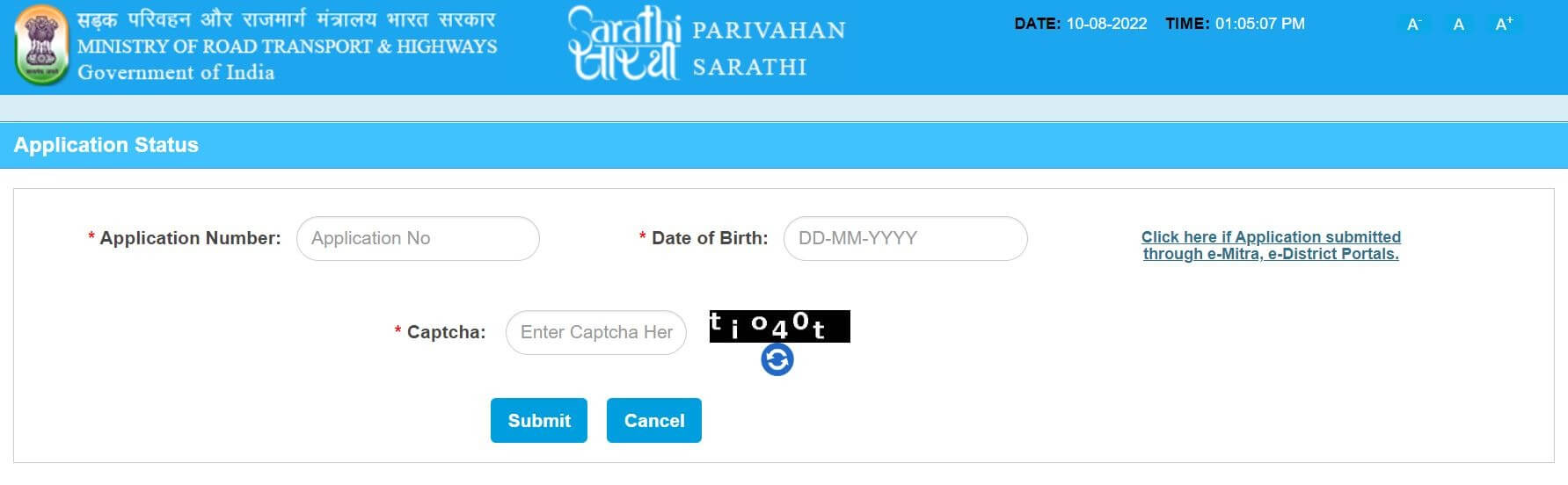 Sarathi-Parivahar- status