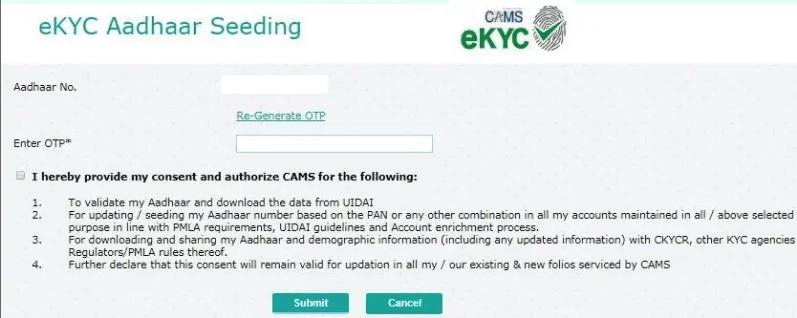 mutual fund aadhaar kyc