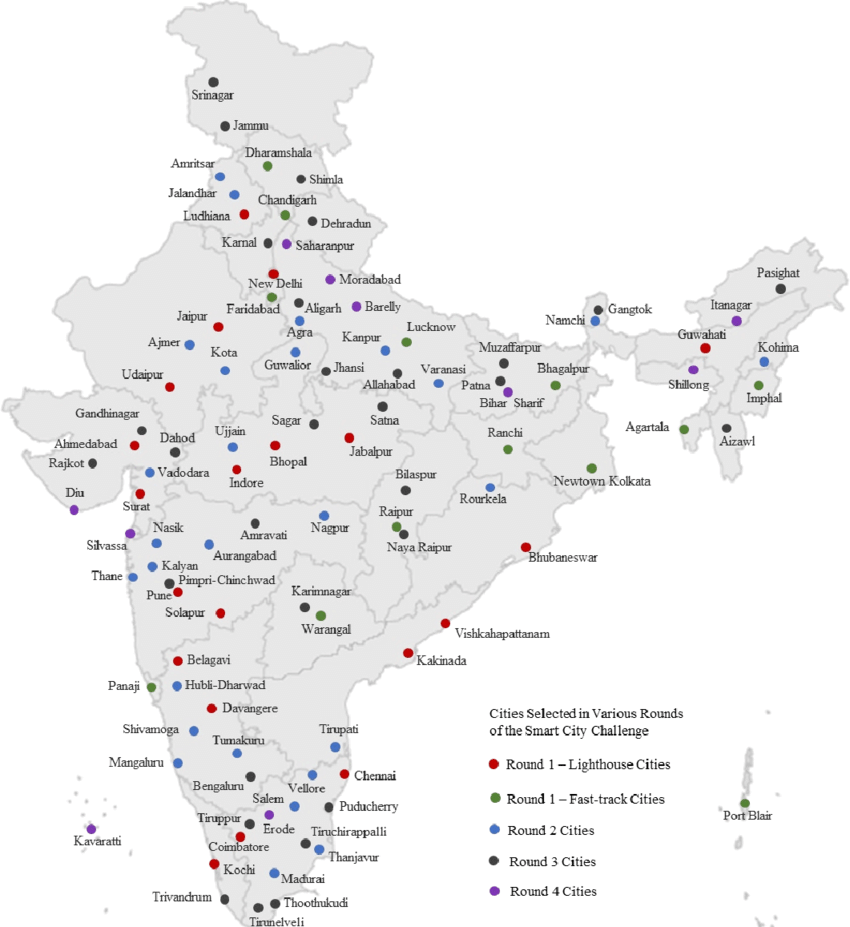 Location-of-100-cities-selected-under-the-Smart-Cities-Mission