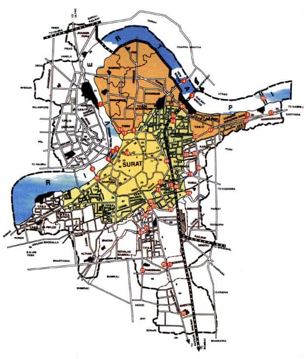 Surat Smart City map