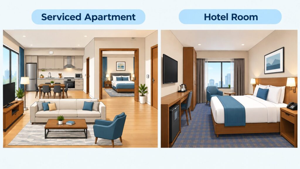 serviced apartment vs hotel